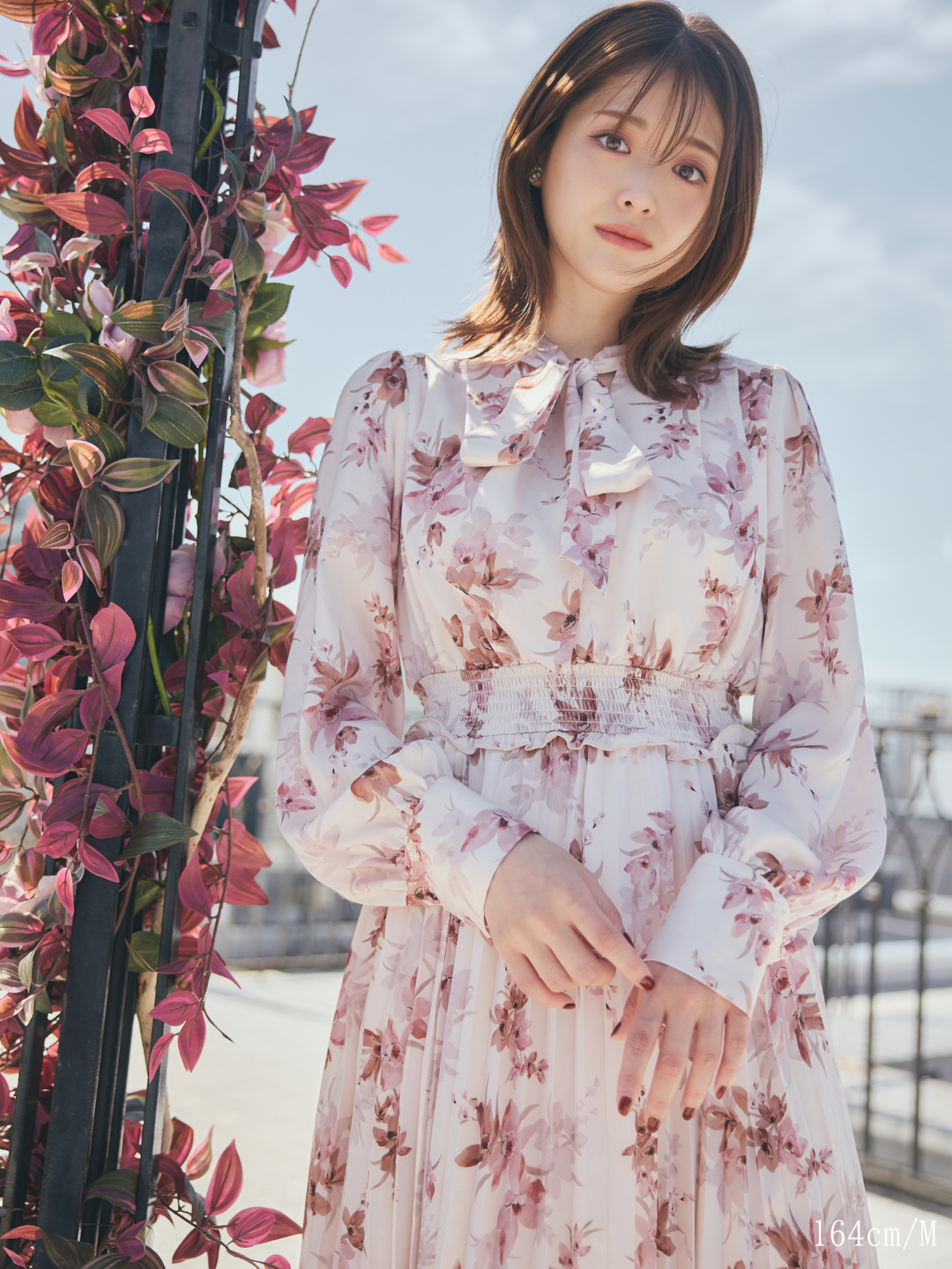 Cymbidium Ribbon Pleats Dress