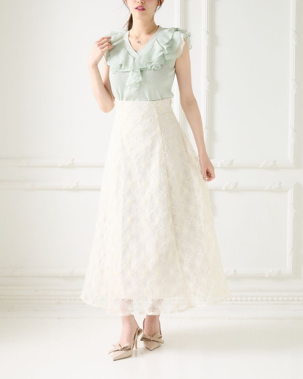 Tule Flower Flare Skirt