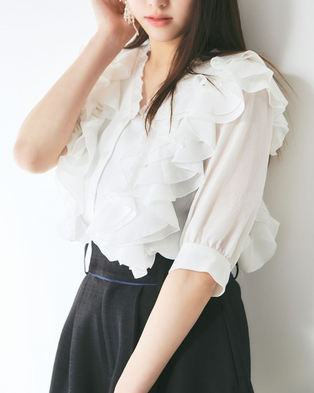 Frill V Neck Blouse
