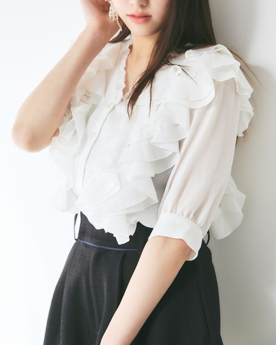 Frill V Neck Blouse