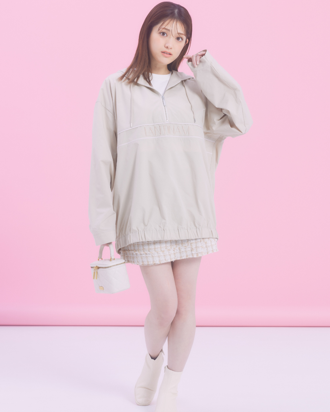 【ユニセックス】Half Zip Anorak Hoodie