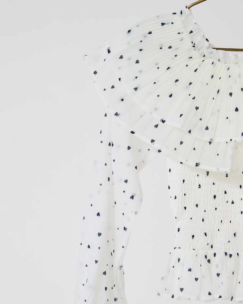 Heart Pattern Off Shoulder Blouse