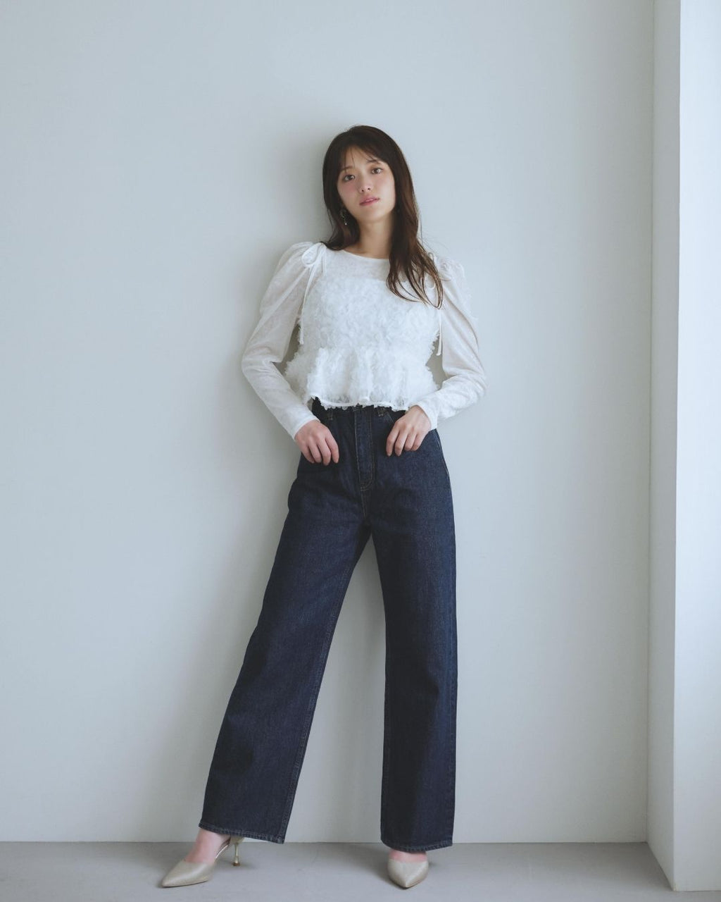 Flower Camisole & Sheer Velor Set