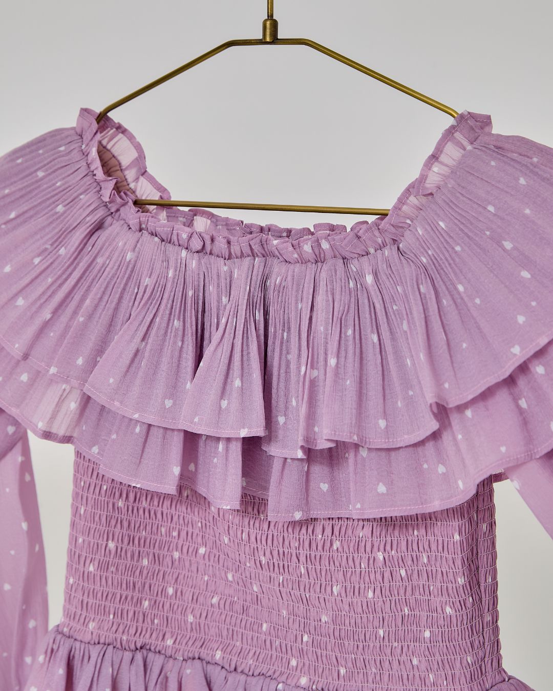 Heart Pattern Off Shoulder Blouse