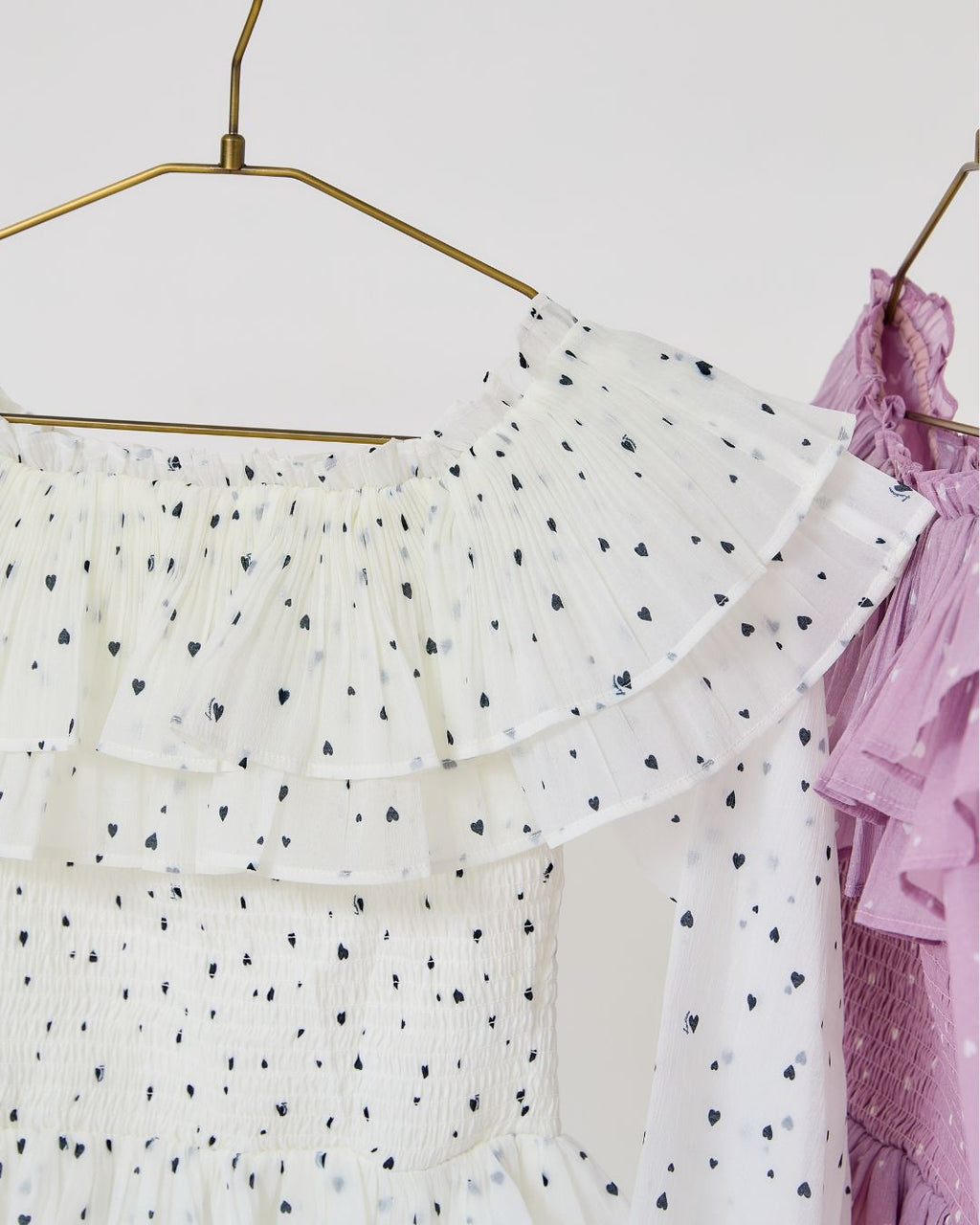 Heart Pattern Off Shoulder Blouse