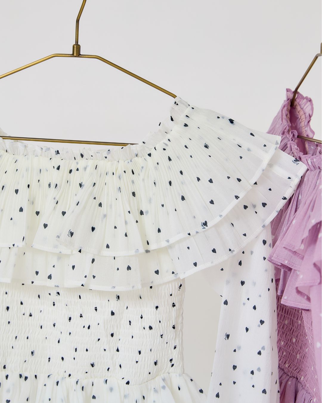 Heart Pattern Off Shoulder Blouse