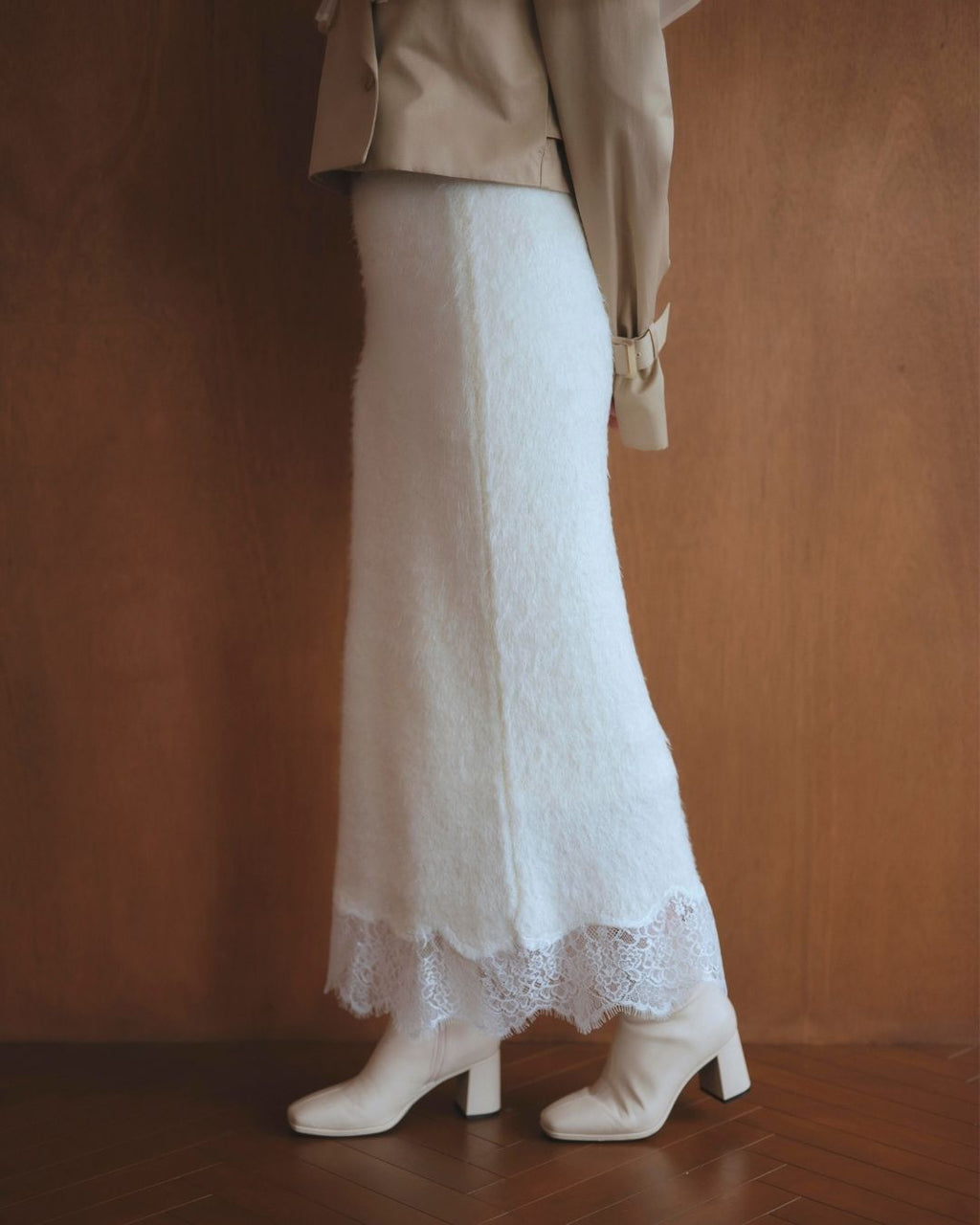 Lace Docking Knit Skirt