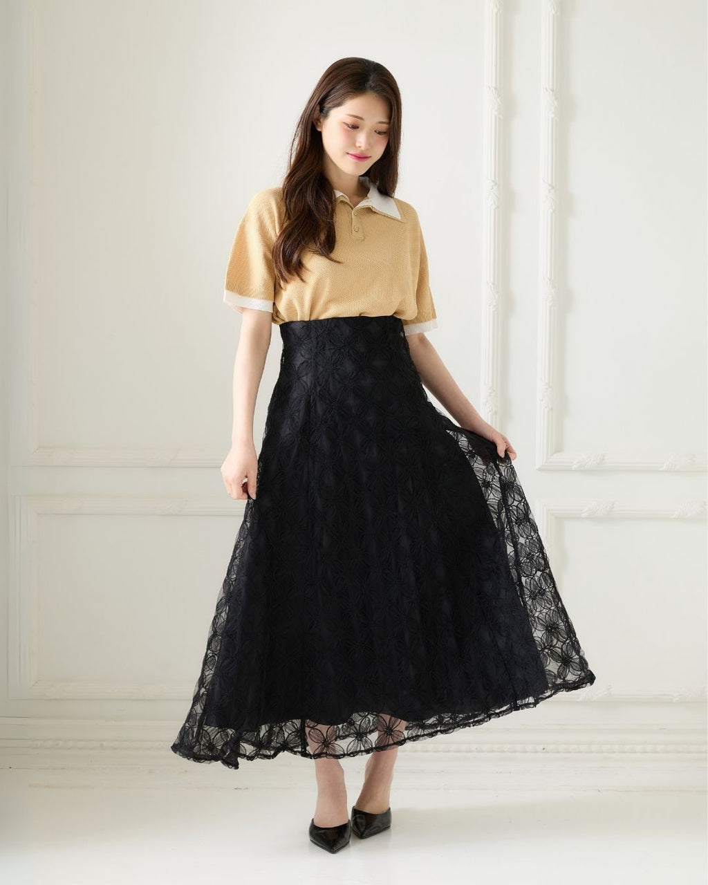 Tule Flower Flare Skirt