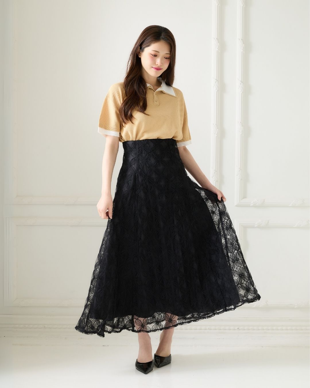 Tule Flower Flare Skirt