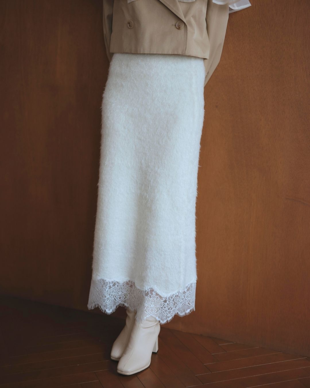 Lace Docking Knit Skirt