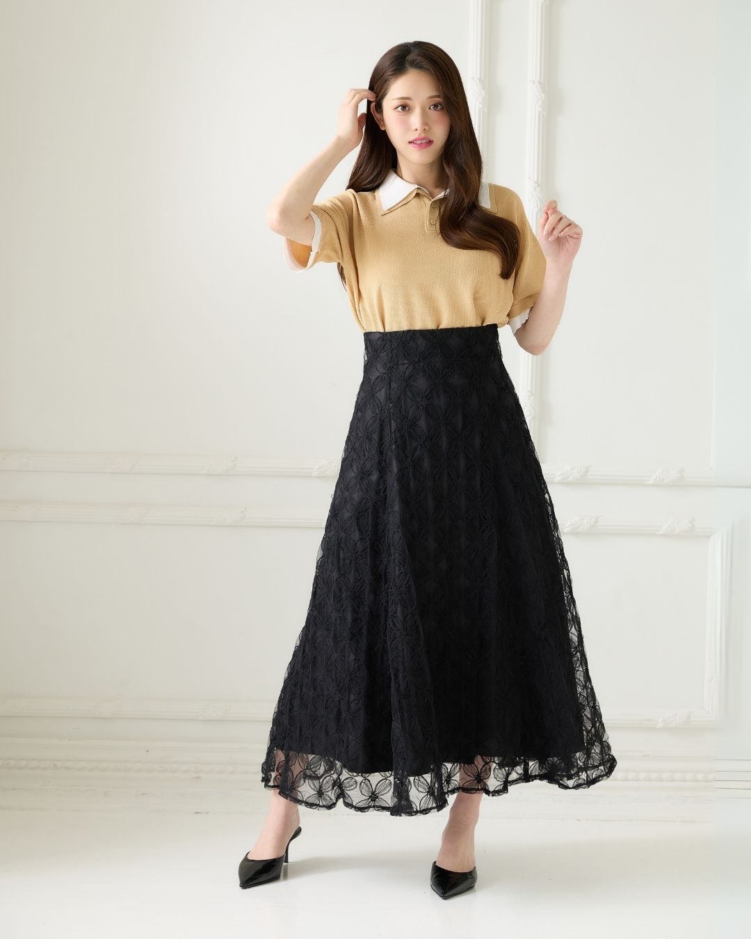 Tule Flower Flare Skirt