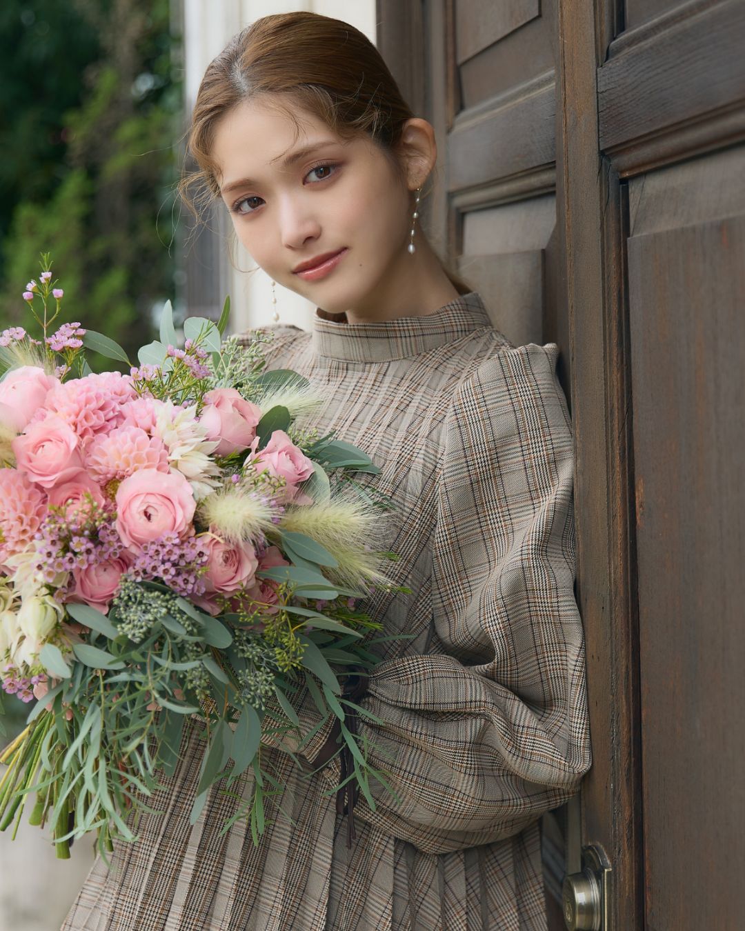 Check Pleats Minidress