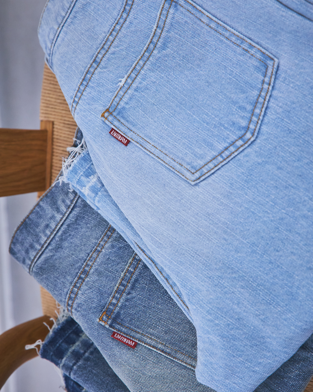 Asymmetrical straight-leg jeans