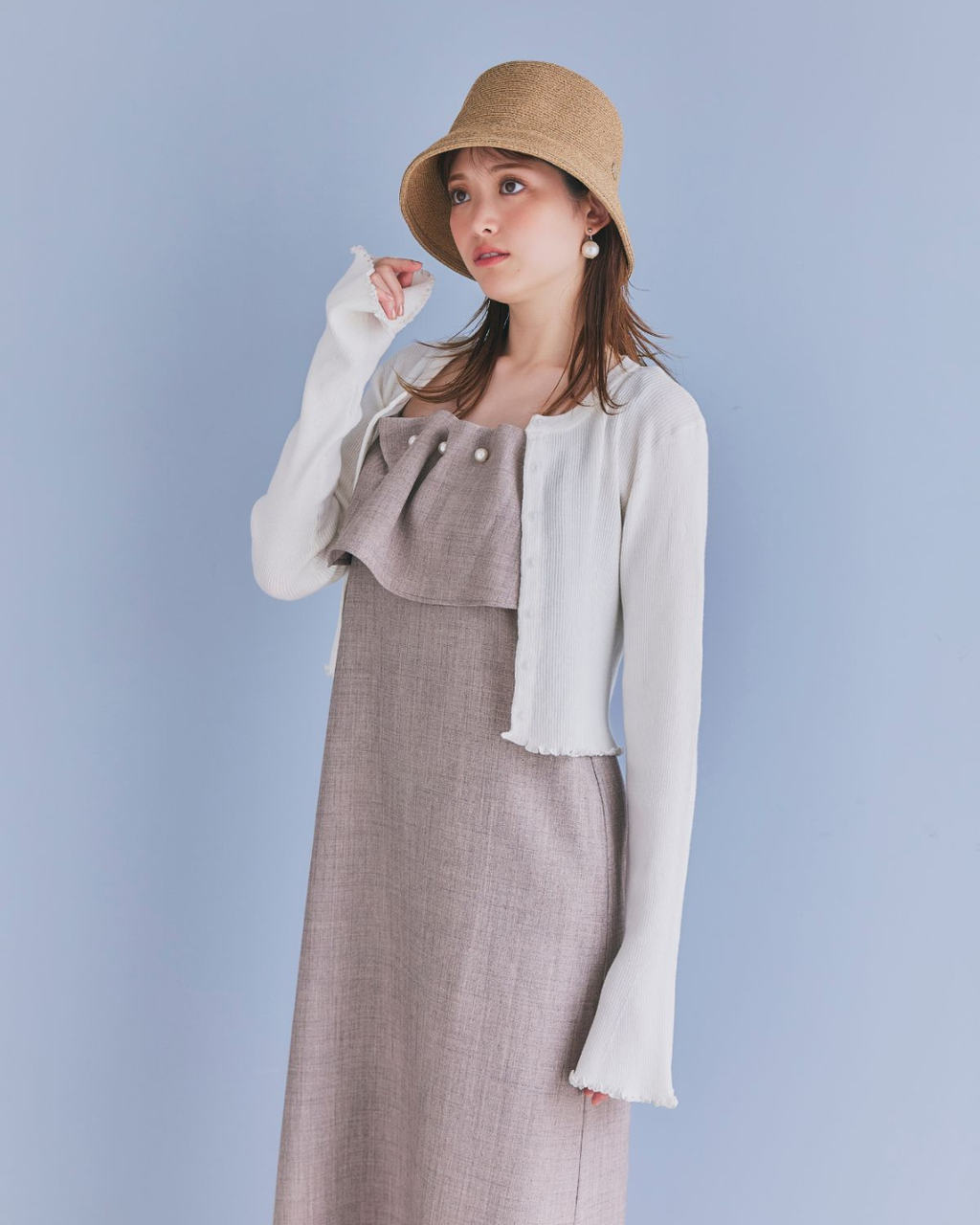 Frill Short Knit Cardigan