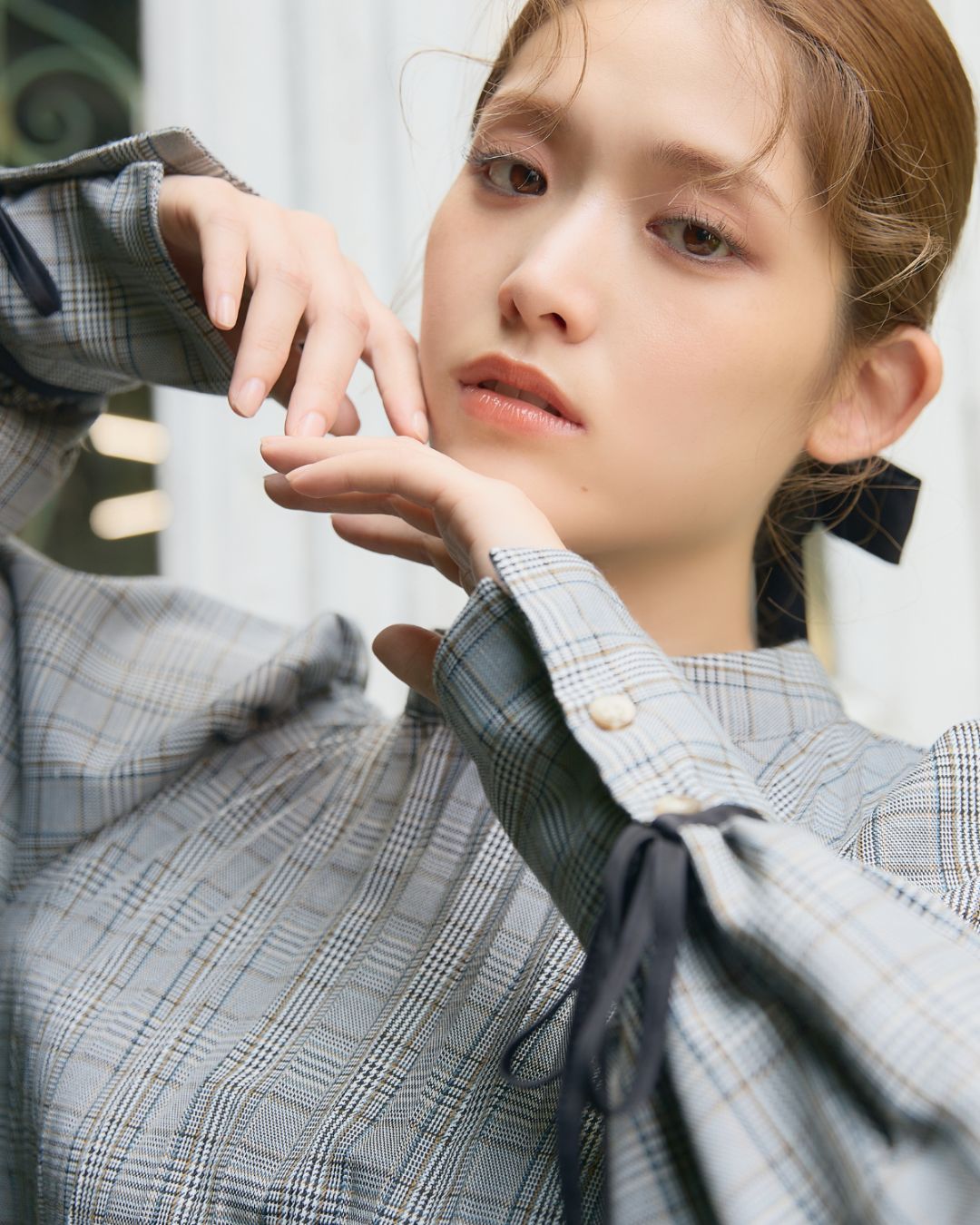 Check Pleats Minidress