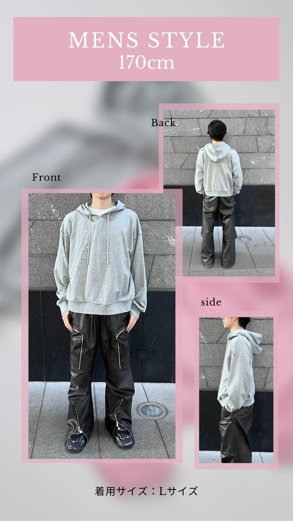 【Unisex】Heart Studs Hoodie