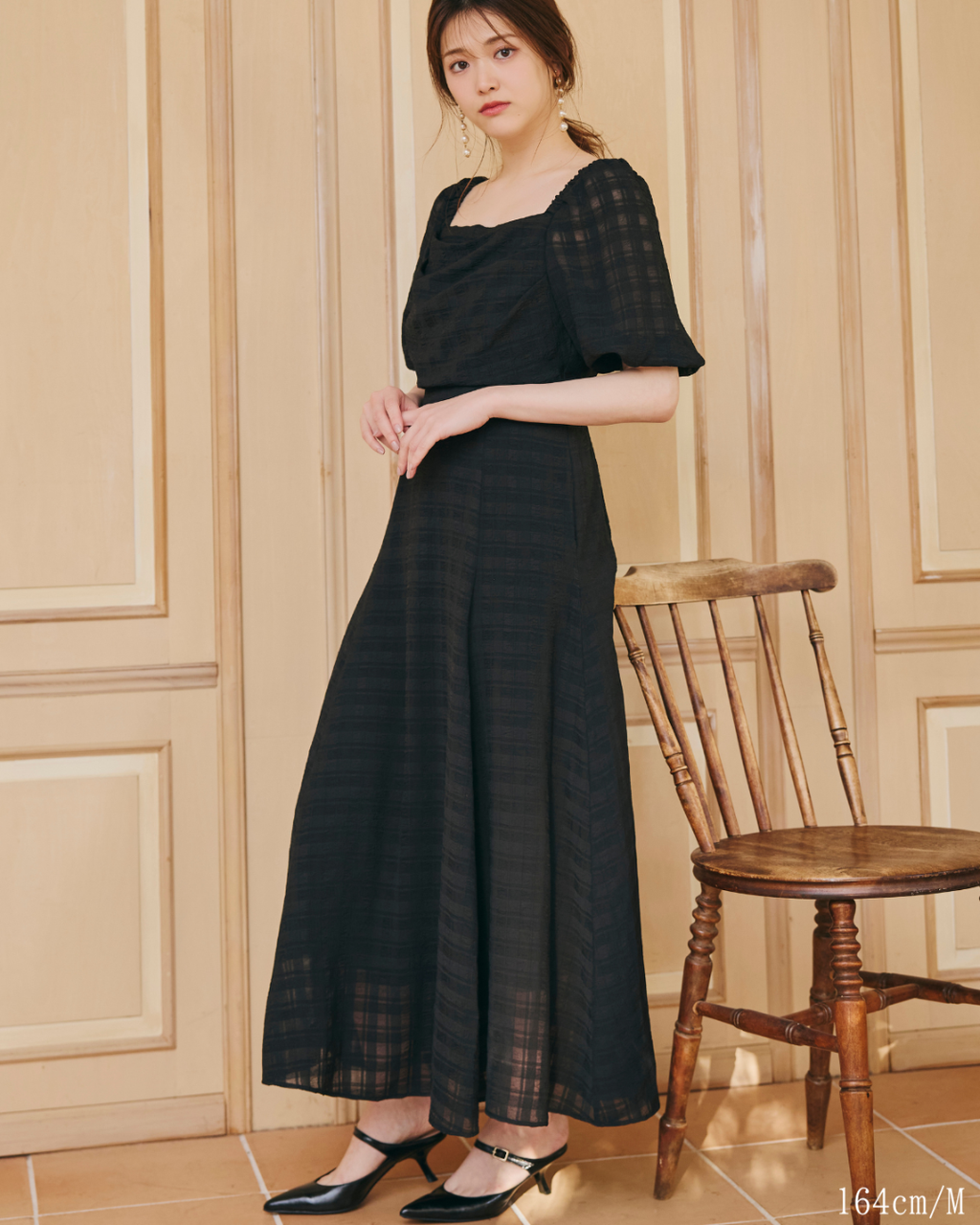 【GirlsAward 大谷映美里さん(=LOVE)着用】Sheer Gingham Check Dress