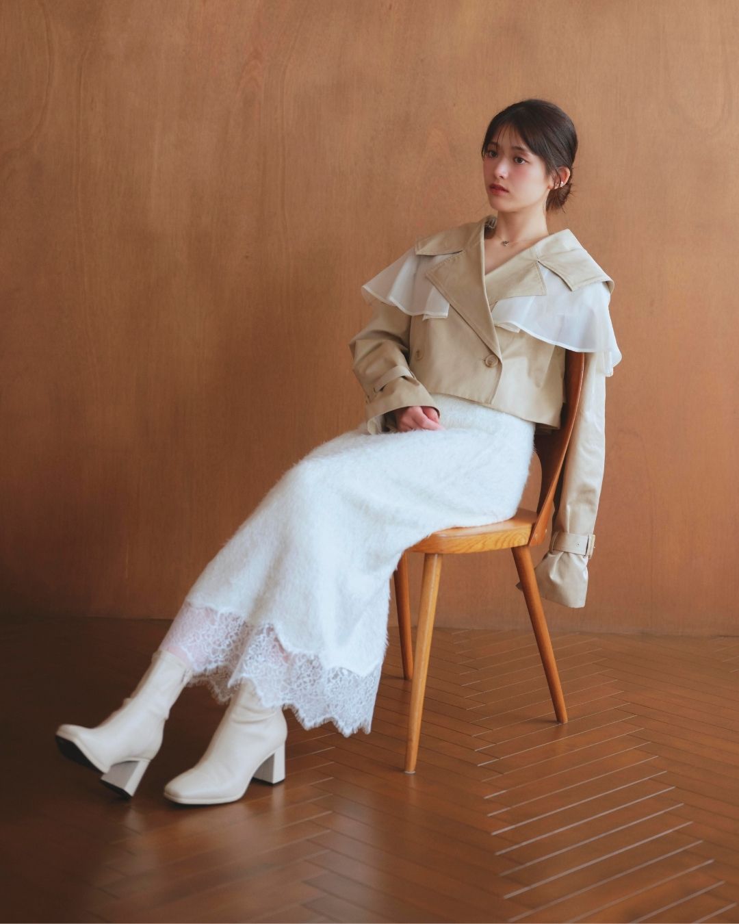 Lace Docking Knit Skirt