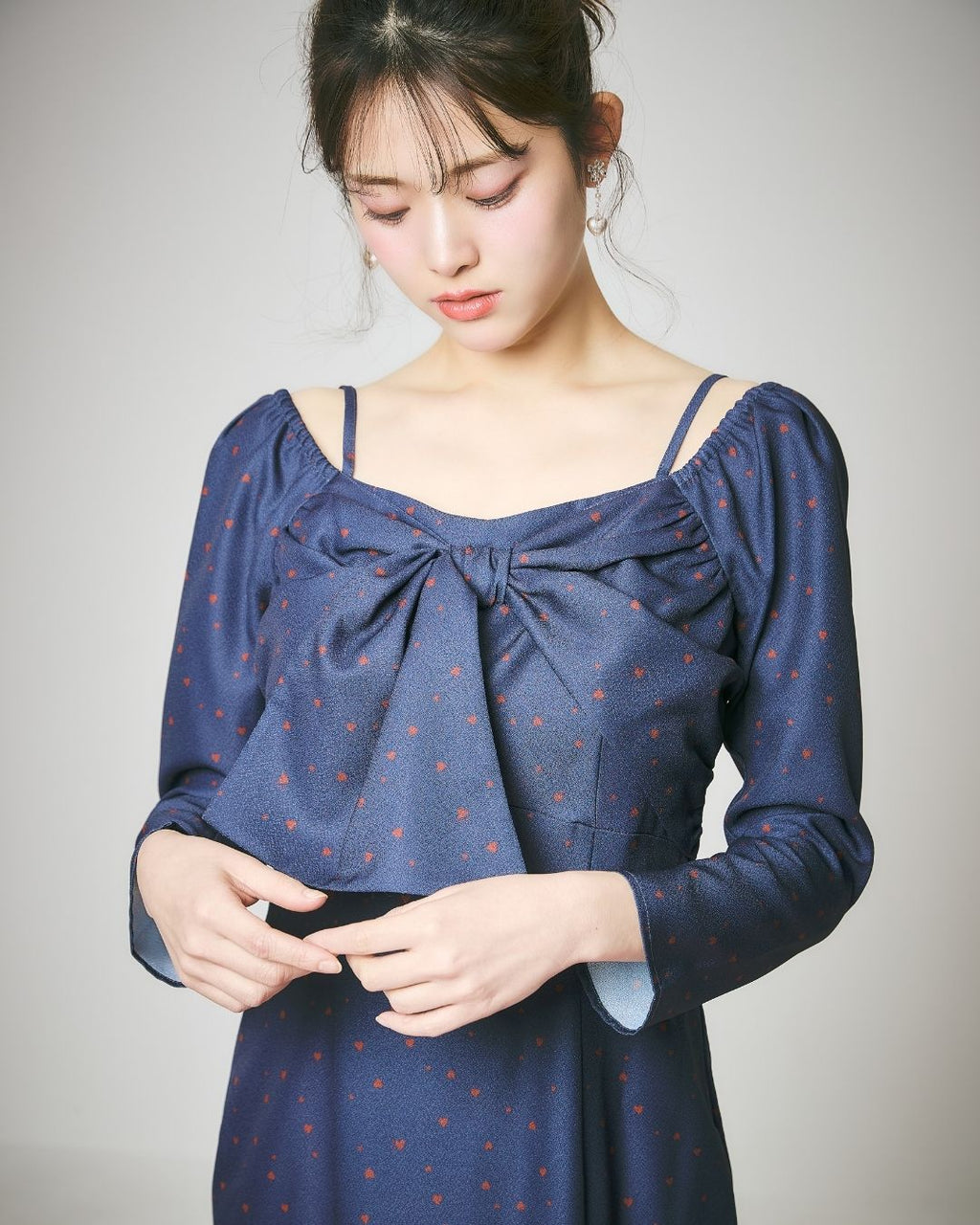 Heart Pattern Ribbon Dress