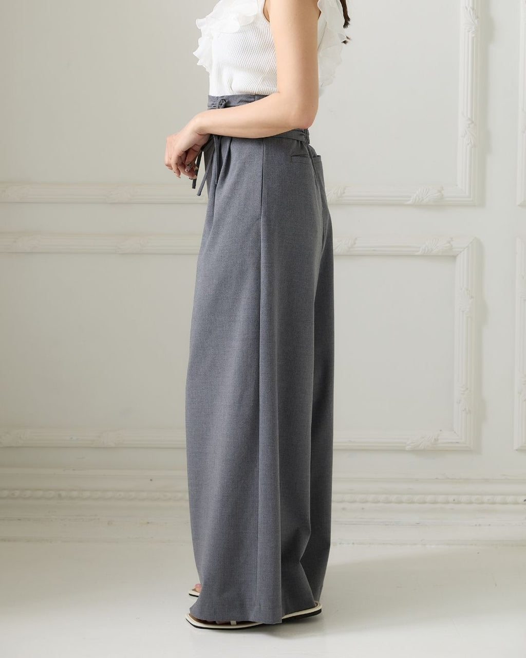 Gather Belt Set Pants