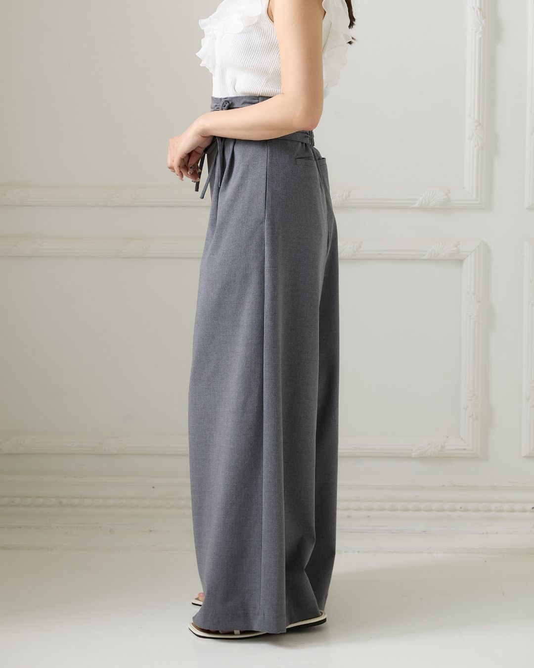 Gather Belt Set Pants