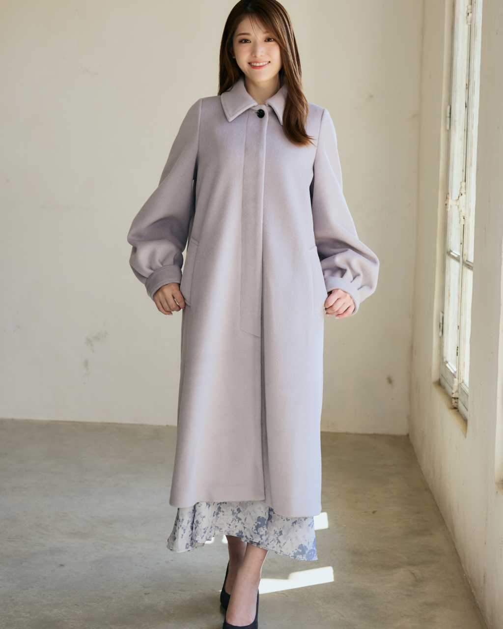 Soutien Collar Puff Sleeve Coat