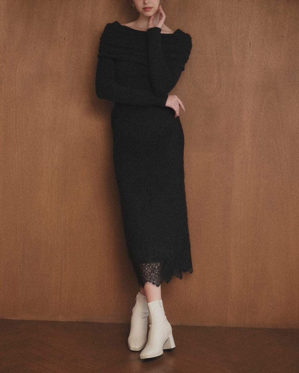 Lace Docking Knit Skirt