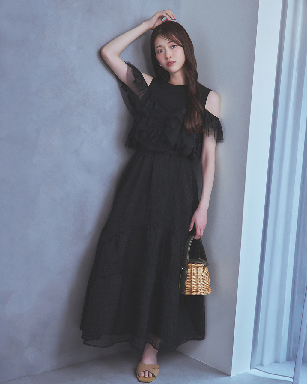 Voluminous sheer skirt
