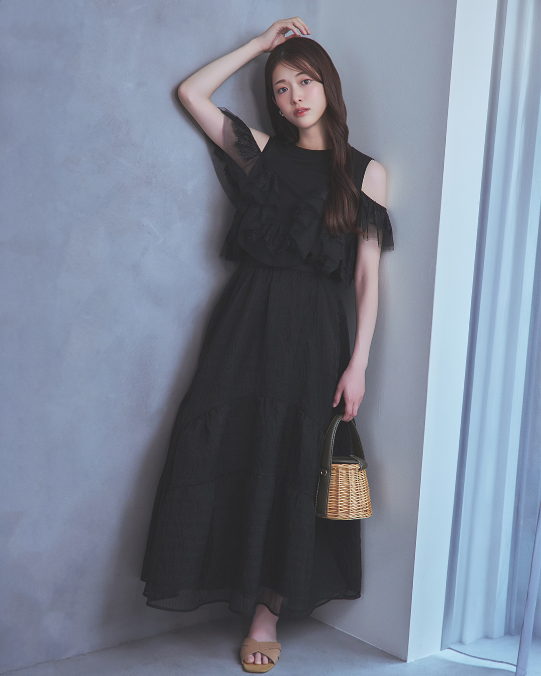 Voluminous sheer skirt