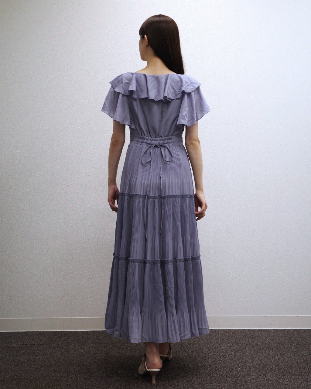 Frill Pleated Tiered Dress