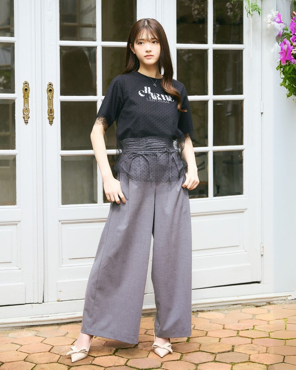 Gather Belt Set Pants