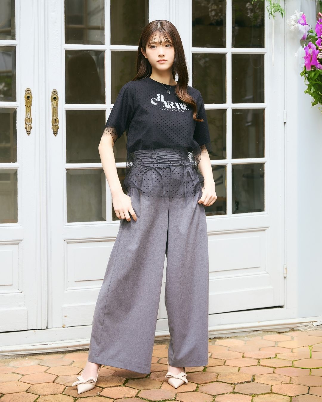 Gather Belt Set Pants
