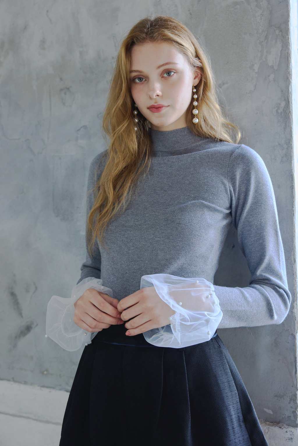 Chiffon Bell Sleeve Knit