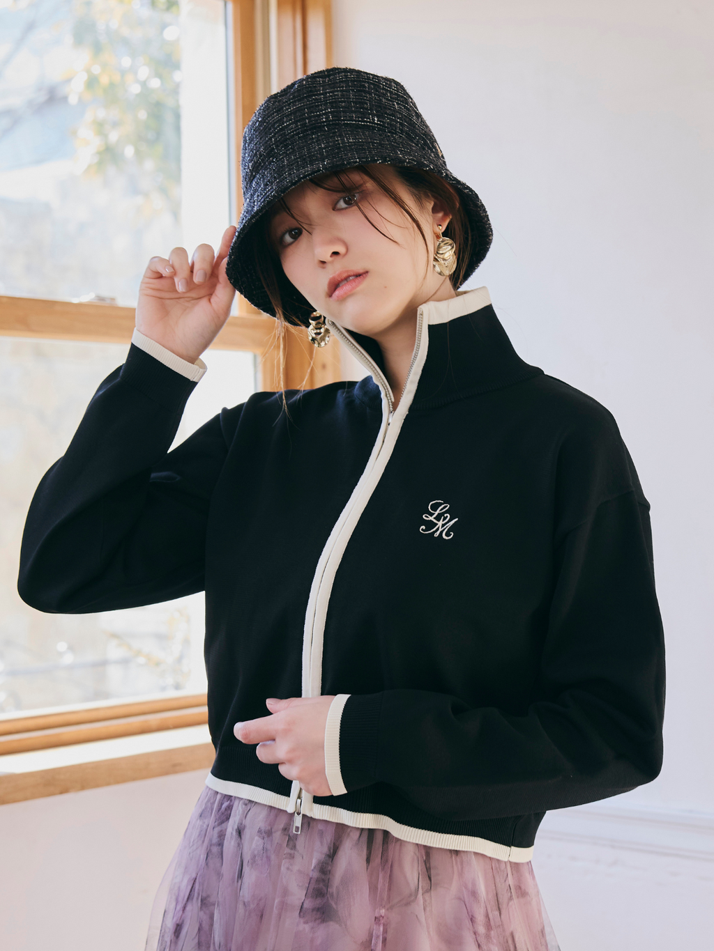 【Unisex】Bicolor Knit Cardigan