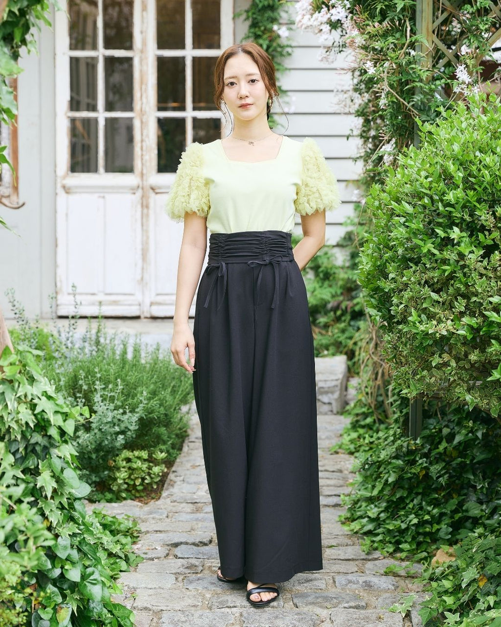 Gather Belt Set Pants