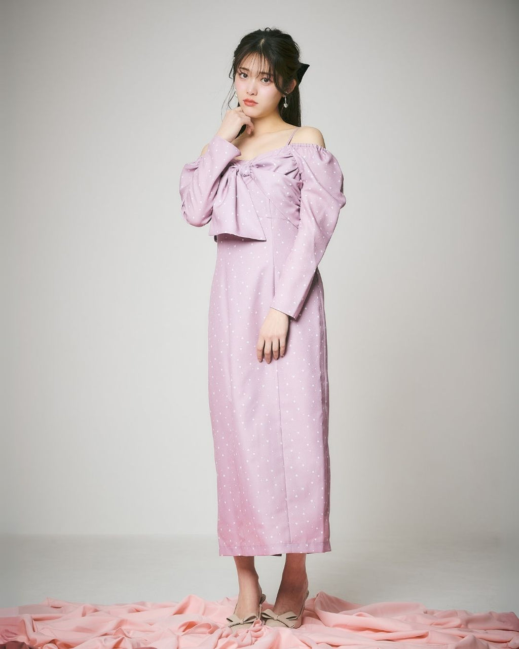 Heart Pattern Ribbon Dress