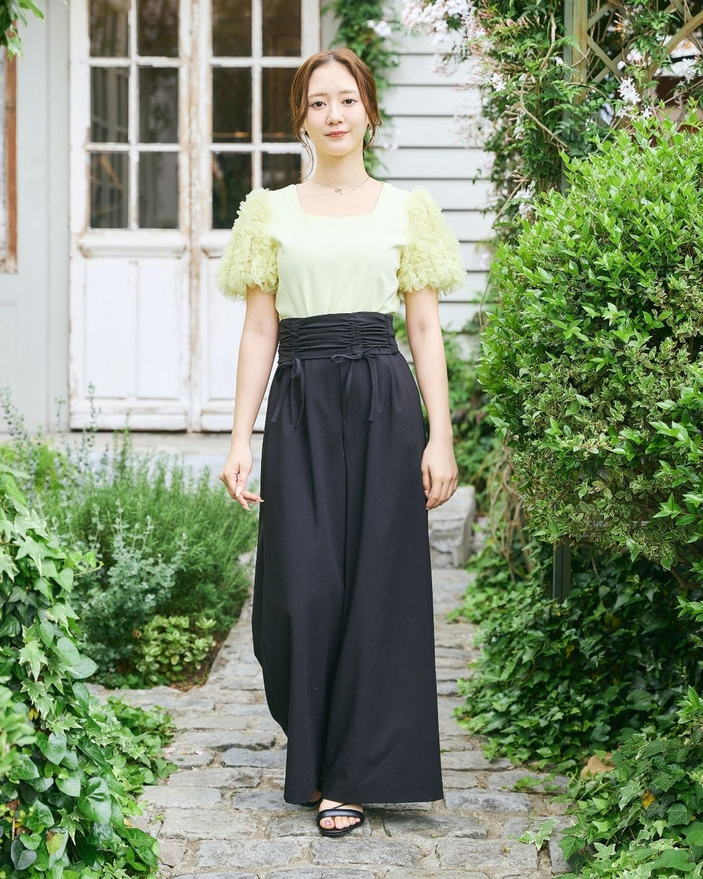 Gather Belt Set Pants