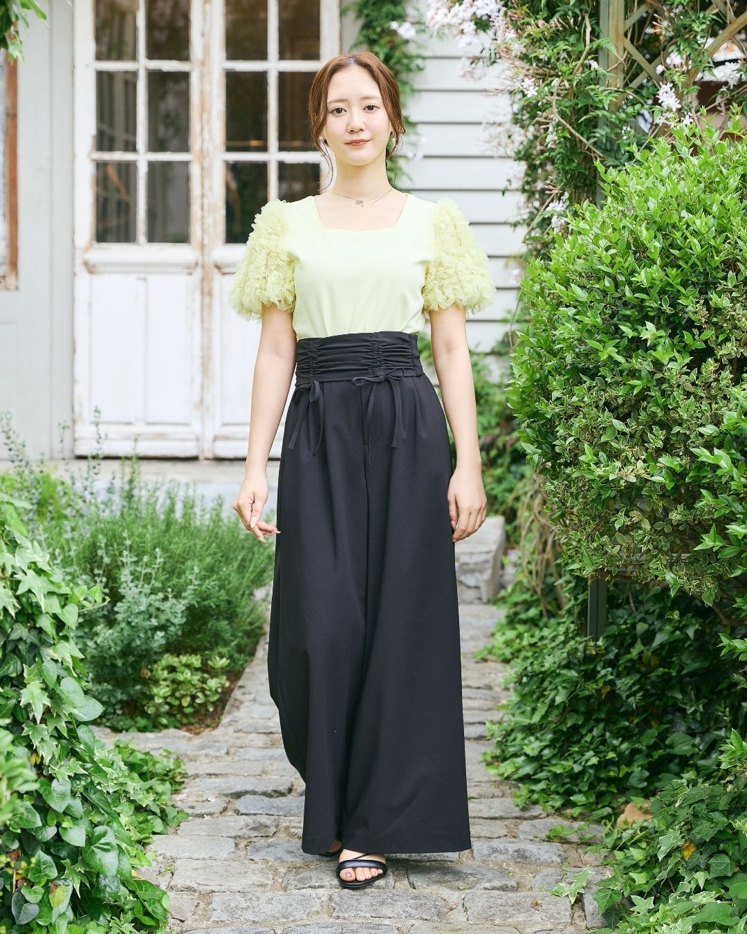 Gather Belt Set Pants