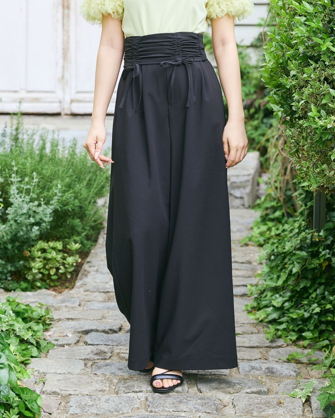 Gather Belt Set Pants