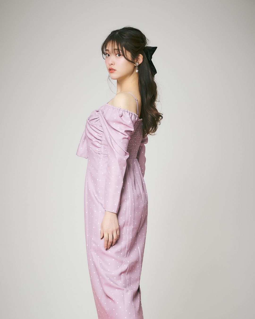 Heart Pattern Ribbon Dress