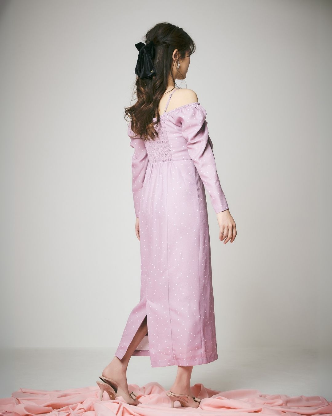 Heart Pattern Ribbon Dress