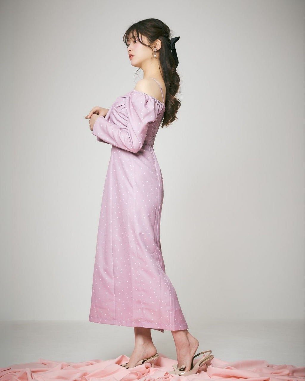 Heart Pattern Ribbon Dress