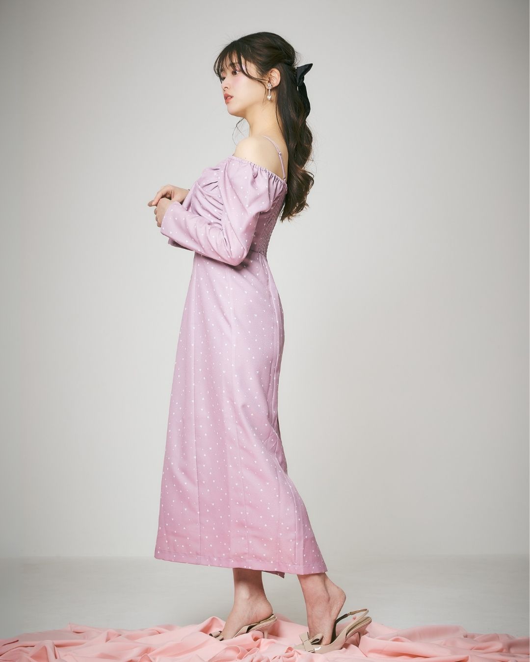 Heart Pattern Ribbon Dress