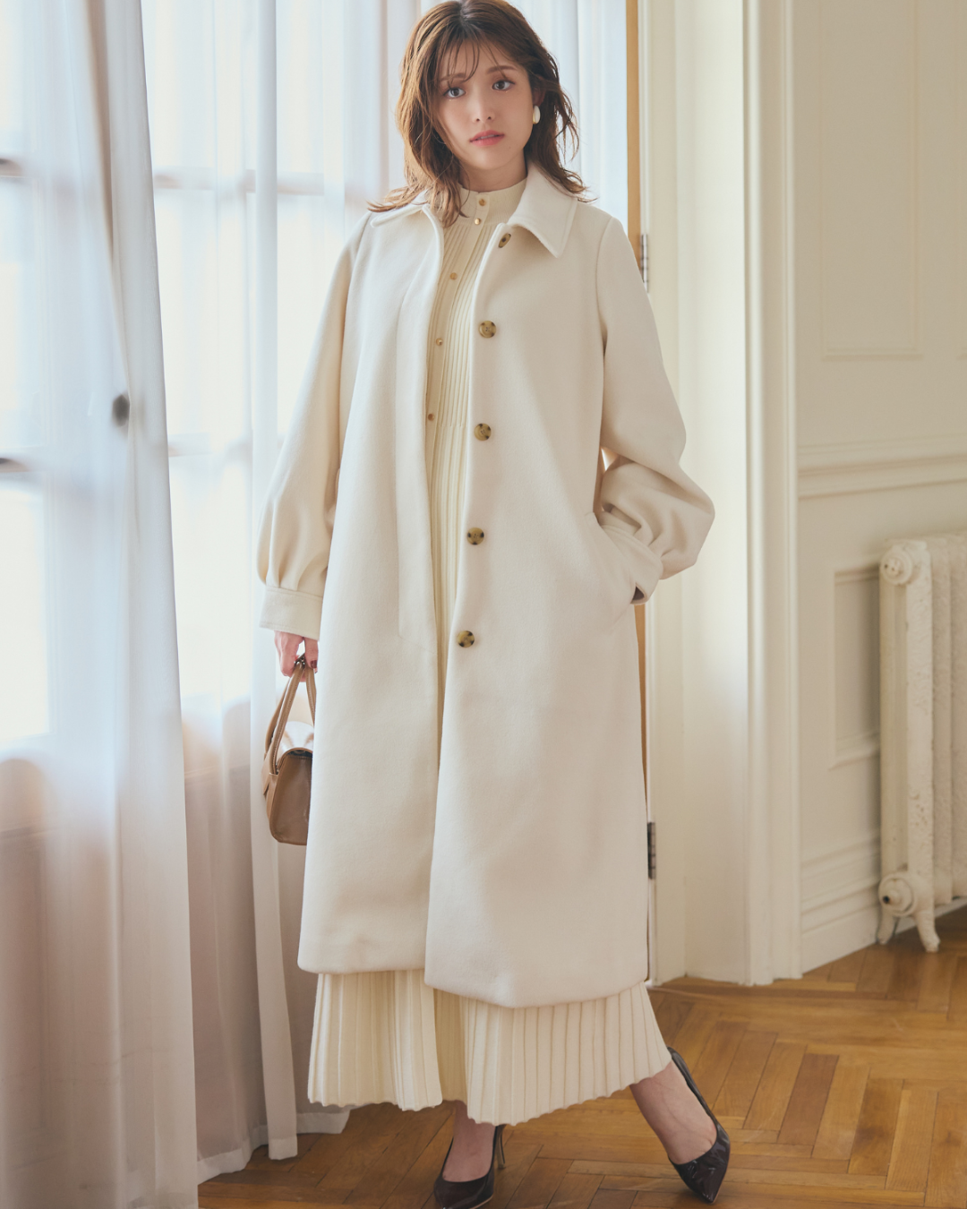 Soutien Collar Puff Sleeve Coat
