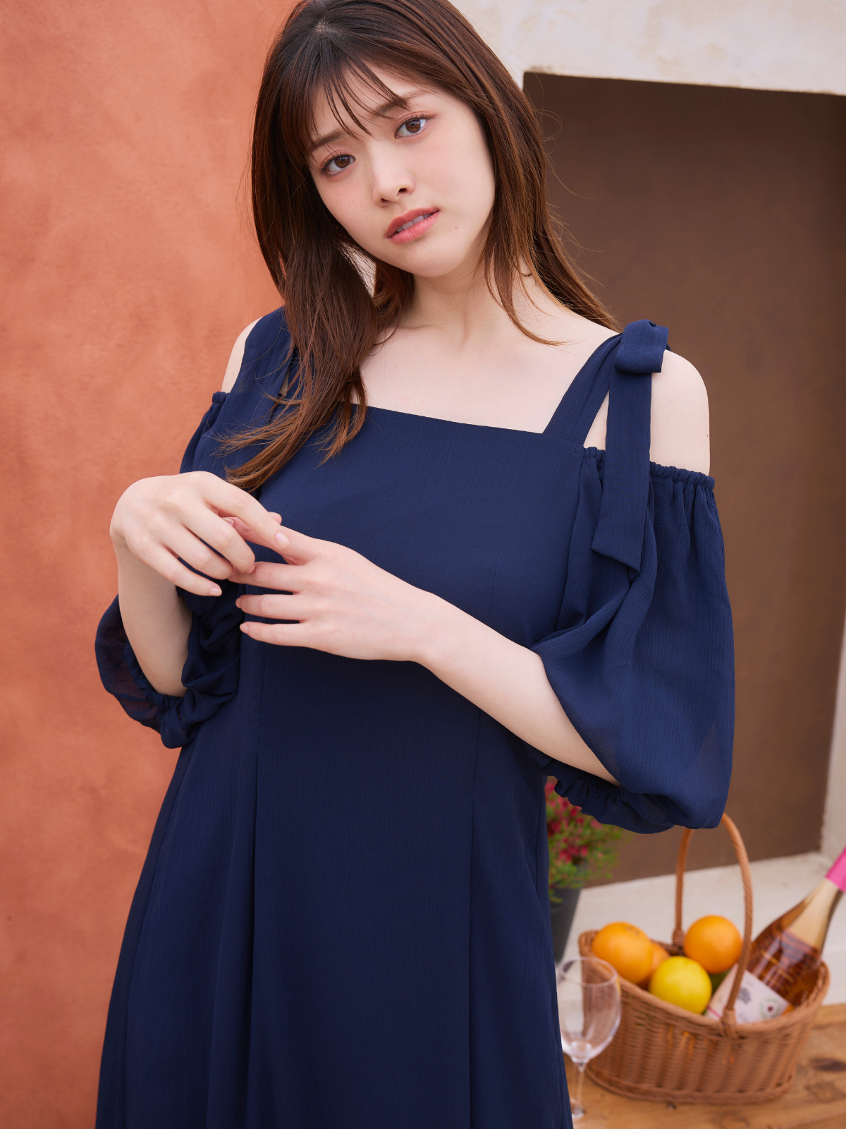 Lisianthus Ribbon Off Shoulder Dress