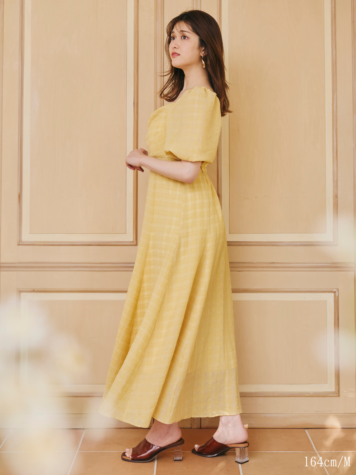 【GirlsAward 大谷映美里さん(=LOVE)着用】Sheer Gingham Check Dress