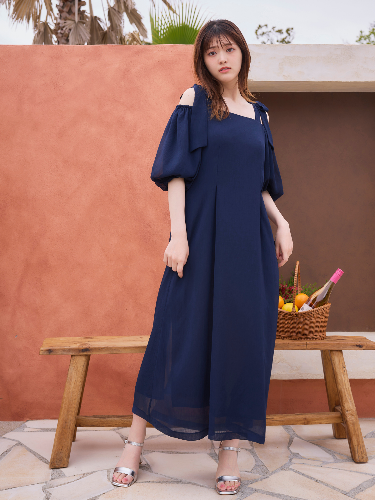 Lisianthus Ribbon Off Shoulder Dress