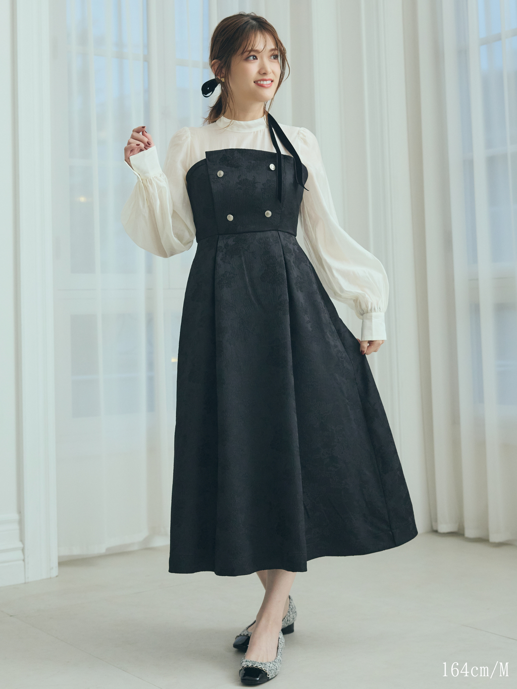 Flower Jacquard  Docking  Dress