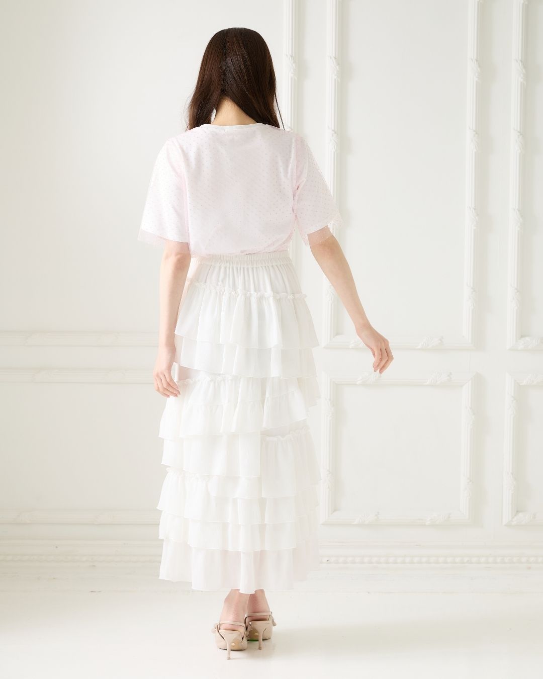 Asymmetry Frill Tiered Skirt