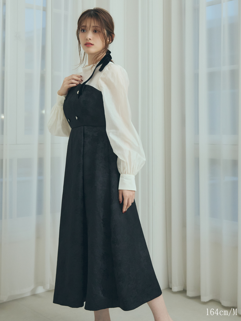 Flower Jacquard  Docking  Dress